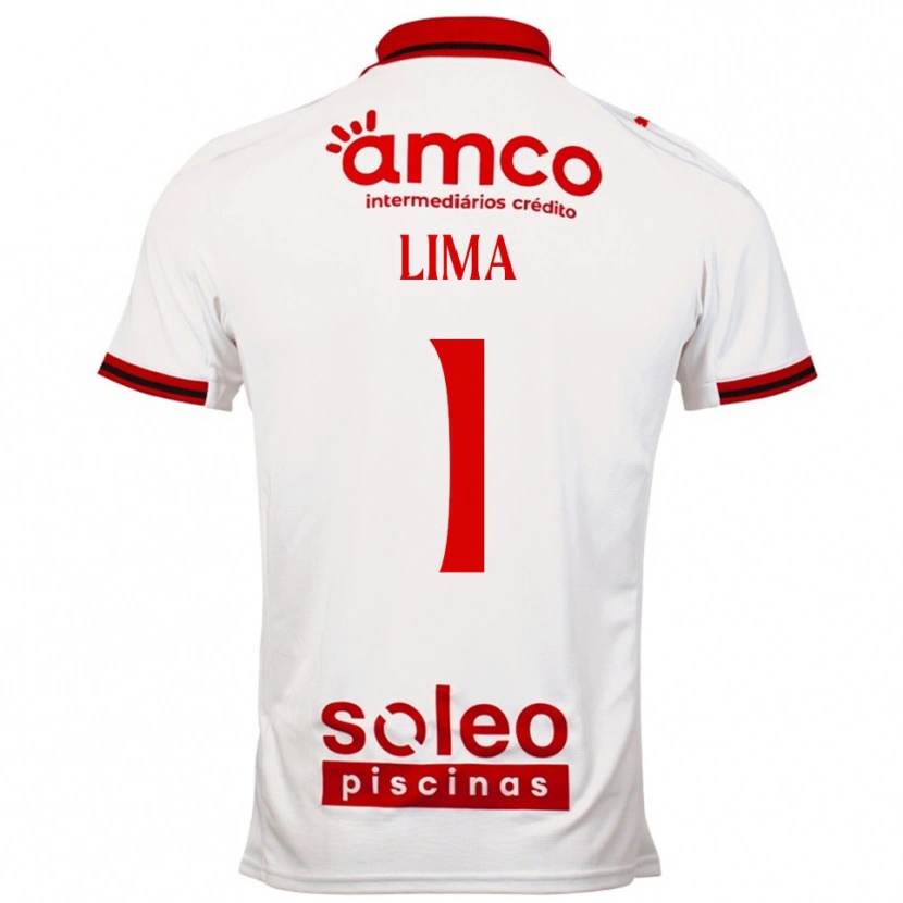 Danxen Børn Aline Lima #1 Hvid Rød Udebane Spillertrøjer 2025/26 Trøje T-Shirt