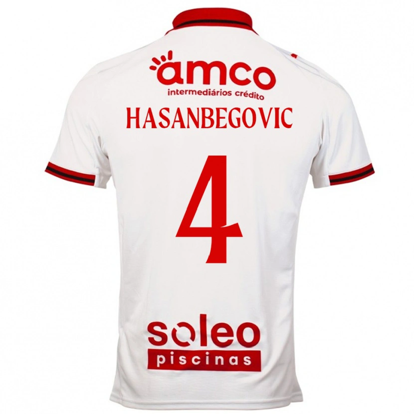 Danxen Børn Melisa Hasanbegović #4 Hvid Rød Udebane Spillertrøjer 2025/26 Trøje T-Shirt