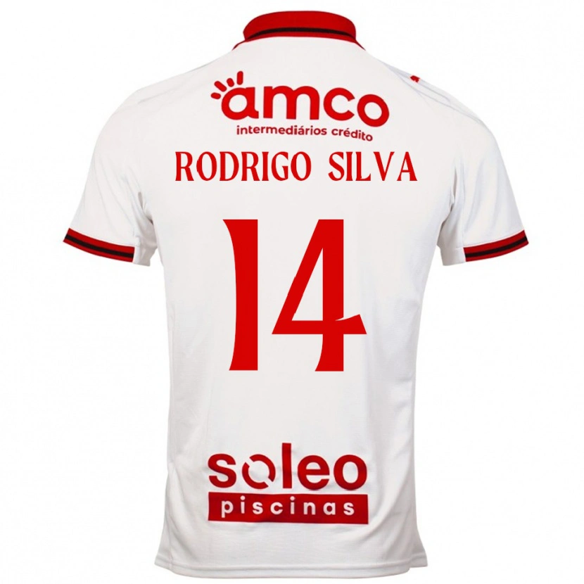 Danxen Børn Rodrigo Silva #14 Hvid Rød Udebane Spillertrøjer 2025/26 Trøje T-Shirt