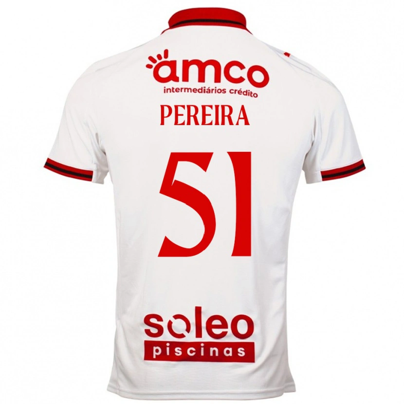 Danxen Børn Evy Pereira #51 Hvid Rød Udebane Spillertrøjer 2025/26 Trøje T-Shirt