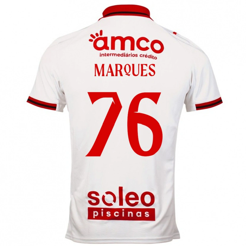 Danxen Børn Tomás Marques #76 Hvid Rød Udebane Spillertrøjer 2025/26 Trøje T-Shirt