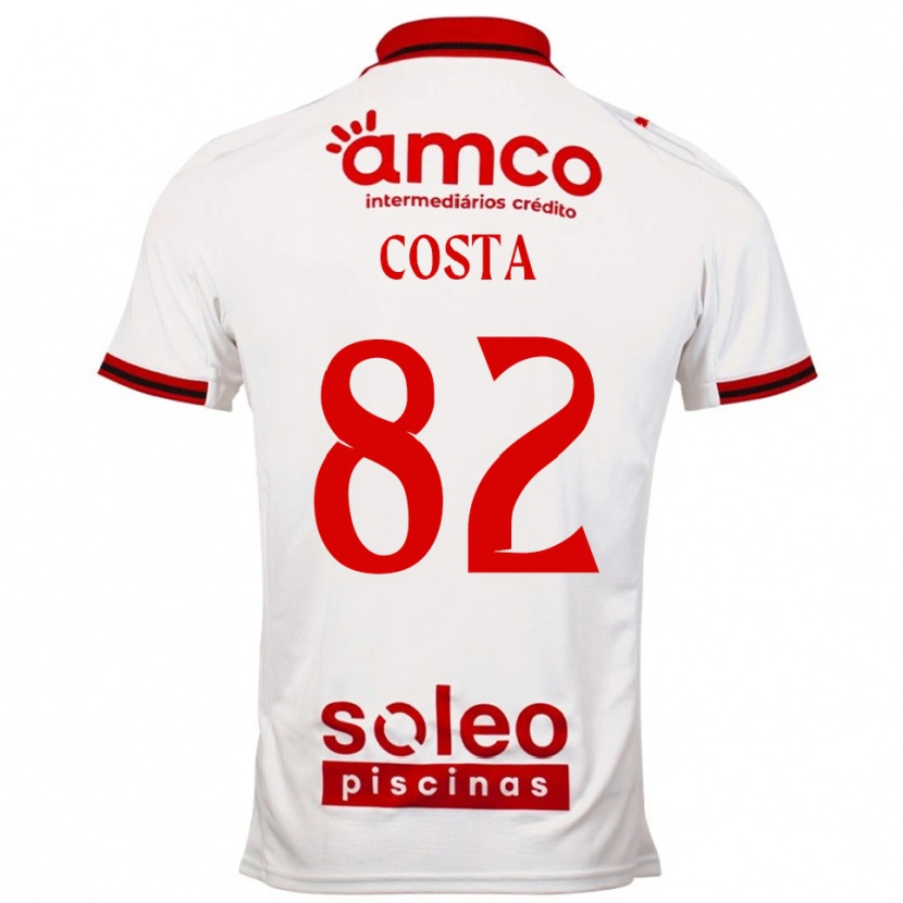 Danxen Børn Gui Costa #82 Hvid Rød Udebane Spillertrøjer 2025/26 Trøje T-Shirt