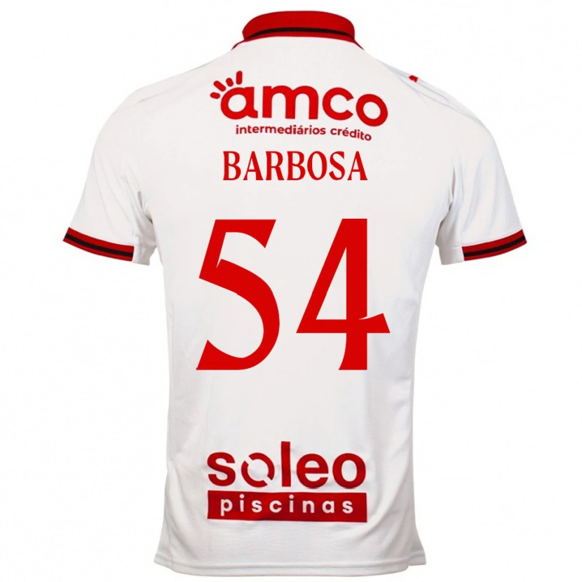 Danxen Børn Gui Barbosa #54 Hvid Rød Udebane Spillertrøjer 2025/26 Trøje T-Shirt