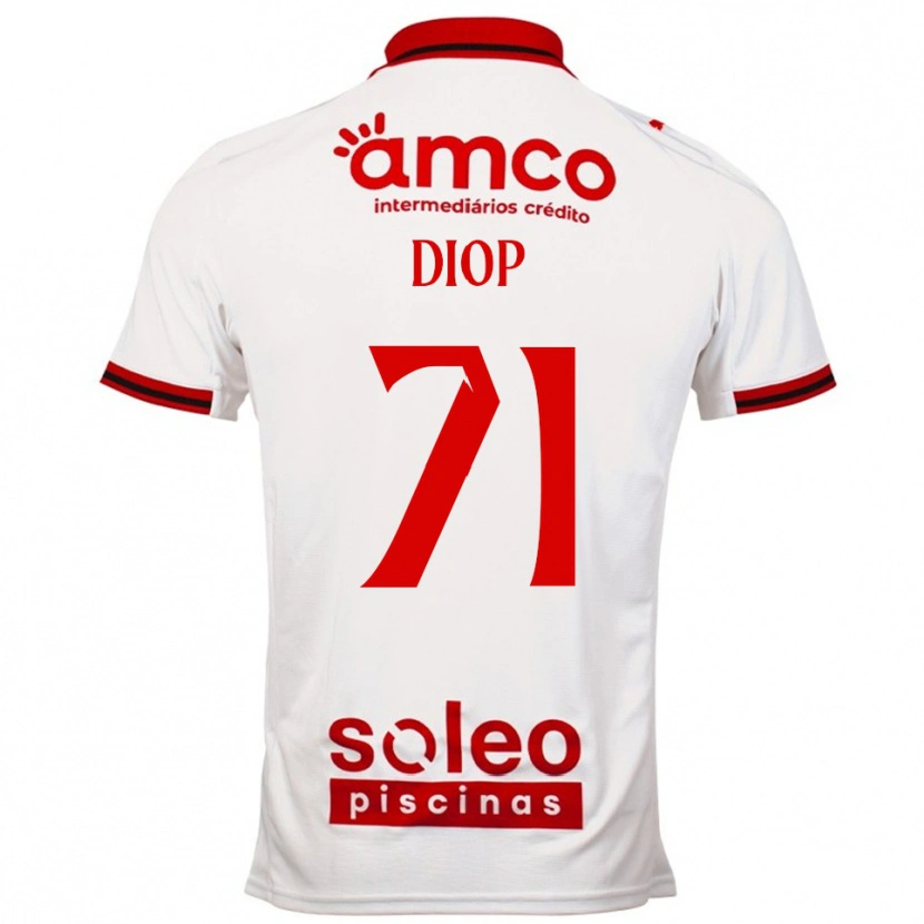 Danxen Børn Mamadou Diop #71 Hvid Rød Udebane Spillertrøjer 2025/26 Trøje T-Shirt