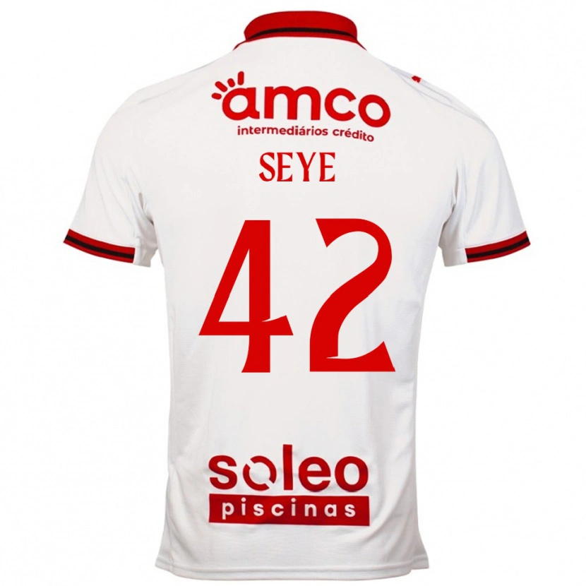 Danxen Børn Modou Seye #42 Hvid Rød Udebane Spillertrøjer 2025/26 Trøje T-Shirt