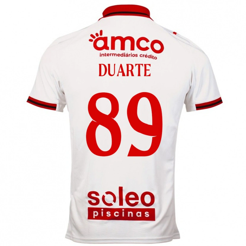 Danxen Børn Afonso Duarte #89 Hvid Rød Udebane Spillertrøjer 2025/26 Trøje T-Shirt