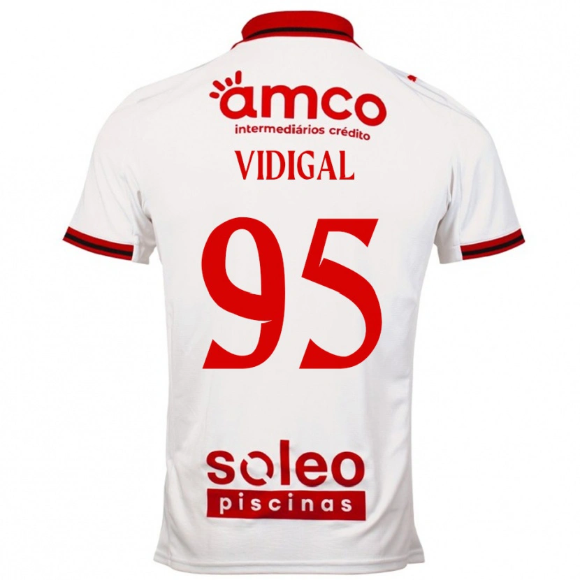 Danxen Børn Sandro Vidigal #95 Hvid Rød Udebane Spillertrøjer 2025/26 Trøje T-Shirt