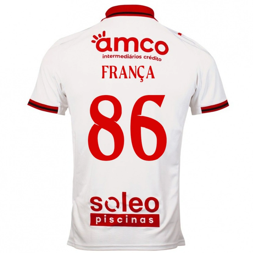 Danxen Børn Francisco França #86 Hvid Rød Udebane Spillertrøjer 2025/26 Trøje T-Shirt