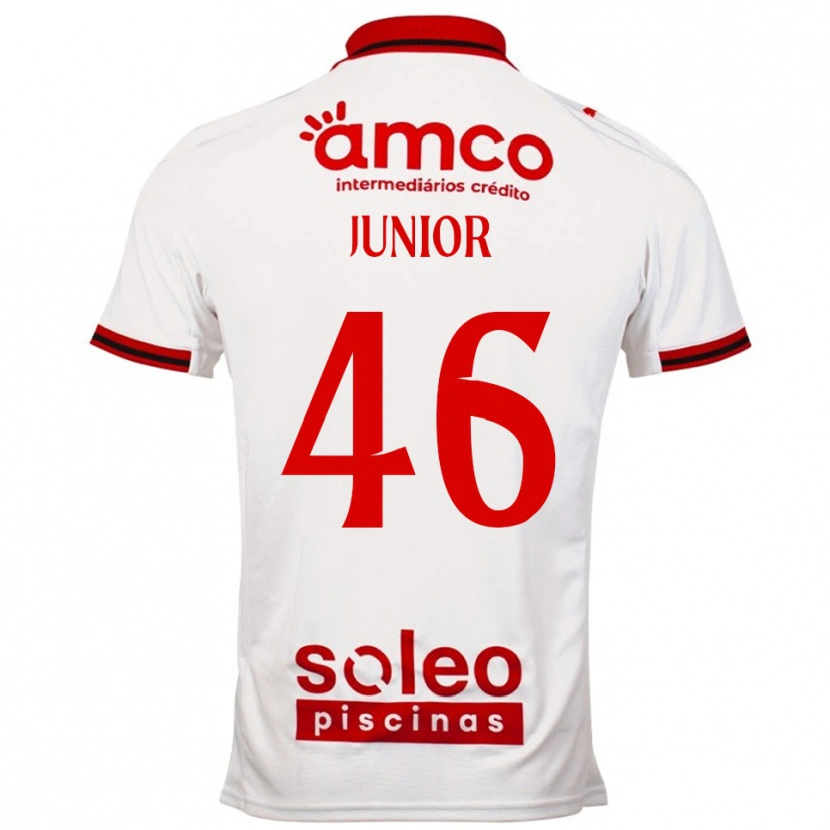 Danxen Børn Mário Junior #46 Hvid Rød Udebane Spillertrøjer 2025/26 Trøje T-Shirt