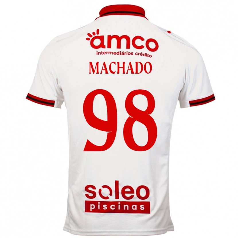 Danxen Børn Gonçalo Machado #98 Hvid Rød Udebane Spillertrøjer 2025/26 Trøje T-Shirt