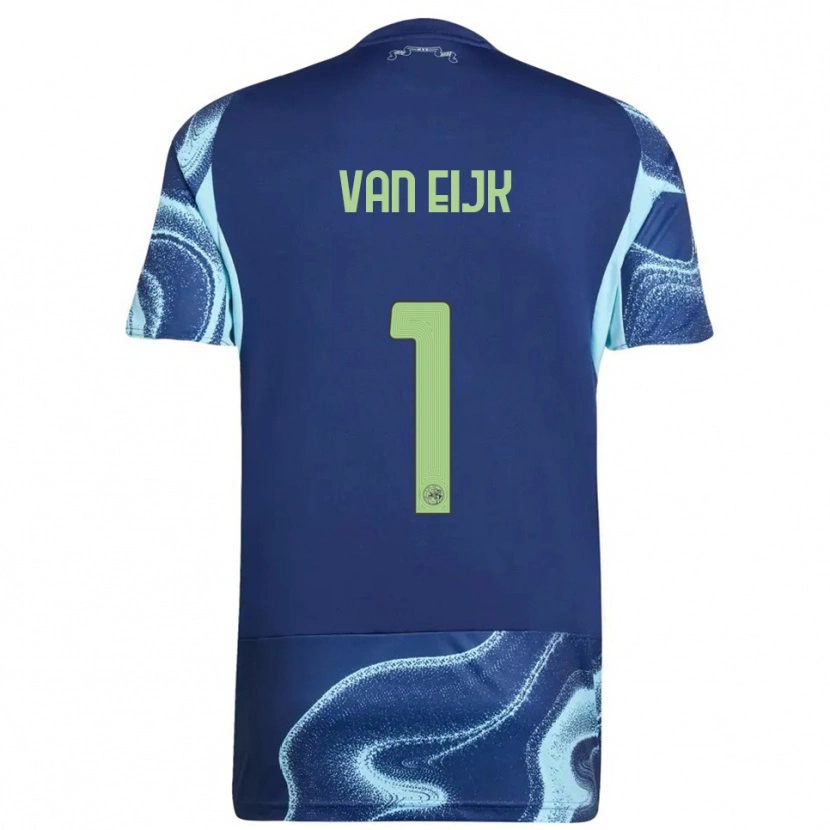 Danxen Børn Regina Van Eijk #1 Navy Himmelblå Udebane Spillertrøjer 2025/26 Trøje T-Shirt