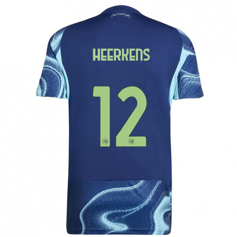 Danxen Børn Joeri Heerkens #12 Navy Himmelblå Udebane Spillertrøjer 2025/26 Trøje T-Shirt
