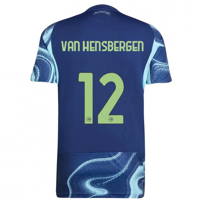 Danxen Børn Jade Van Hensbergen #12 Navy Himmelblå Udebane Spillertrøjer 2025/26 Trøje T-Shirt