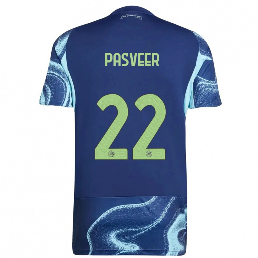 Danxen Børn Remko Pasveer #22 Navy Himmelblå Udebane Spillertrøjer 2025/26 Trøje T-Shirt