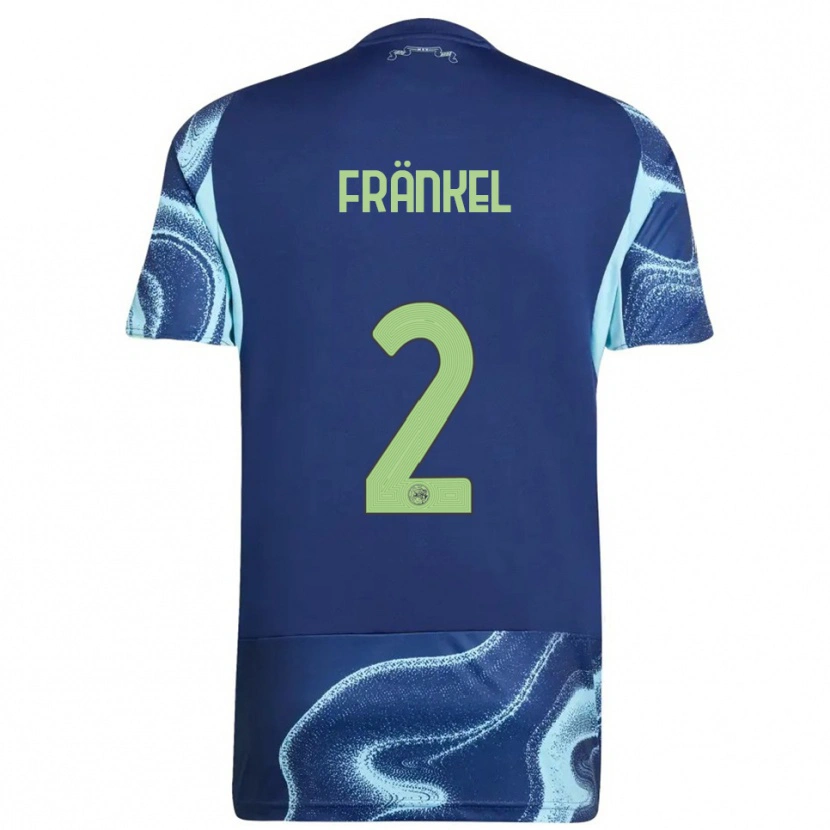 Danxen Børn Leroy Fränkel #2 Navy Himmelblå Udebane Spillertrøjer 2025/26 Trøje T-Shirt