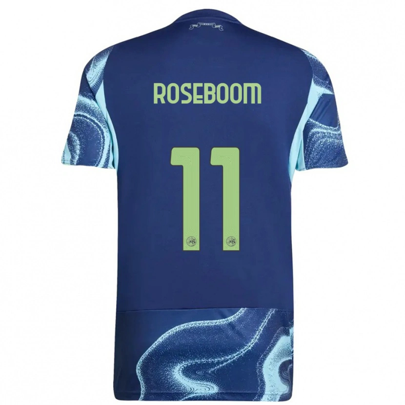 Danxen Børn Youri Roseboom #11 Navy Himmelblå Udebane Spillertrøjer 2025/26 Trøje T-Shirt