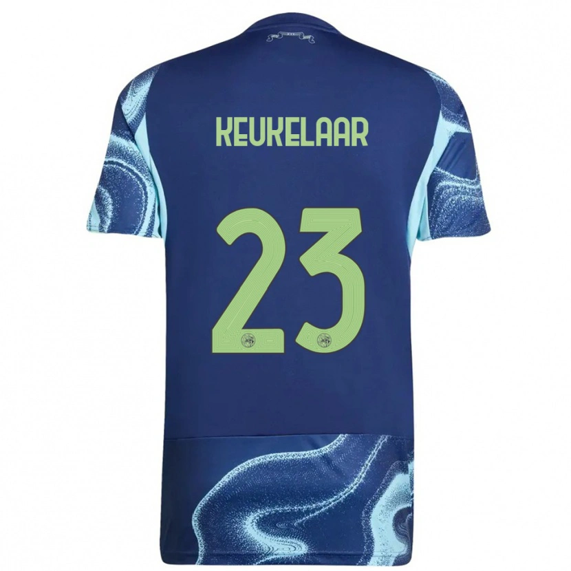 Danxen Børn Lotte Keukelaar #23 Navy Himmelblå Udebane Spillertrøjer 2025/26 Trøje T-Shirt