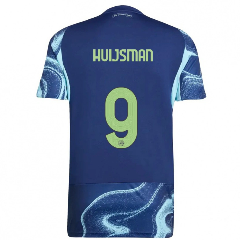 Danxen Børn Mitchi Huijsman #9 Navy Himmelblå Udebane Spillertrøjer 2025/26 Trøje T-Shirt