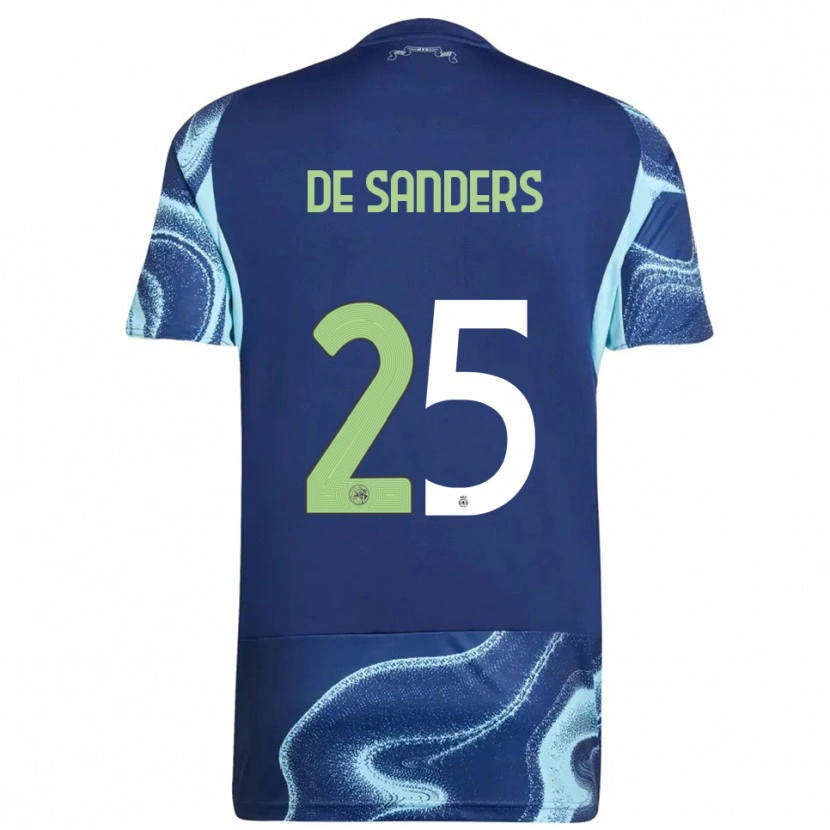 Danxen Børn Kay-Lee De Sanders #25 Navy Himmelblå Udebane Spillertrøjer 2025/26 Trøje T-Shirt
