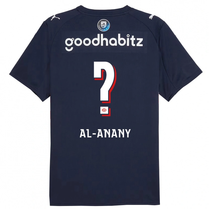 Danxen Børn Yousif Al-Anany #0 Navy Hvid Udebane Spillertrøjer 2025/26 Trøje T-Shirt