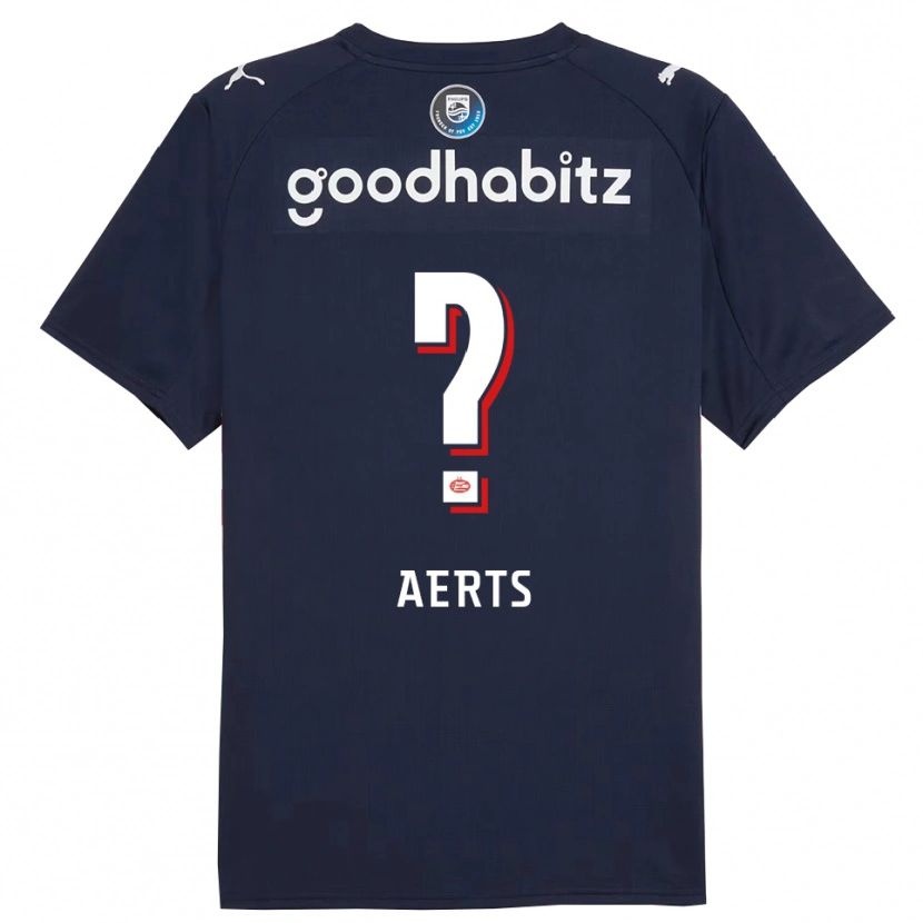 Danxen Børn Jim Aerts #0 Navy Hvid Udebane Spillertrøjer 2025/26 Trøje T-Shirt