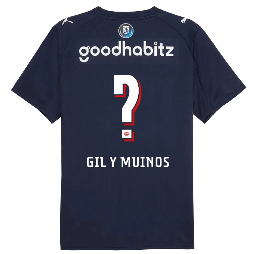 Danxen Børn Yael Gil Y Muinos #0 Navy Hvid Udebane Spillertrøjer 2025/26 Trøje T-Shirt