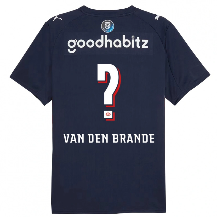 Danxen Børn Daan Van Den Brande #0 Navy Hvid Udebane Spillertrøjer 2025/26 Trøje T-Shirt