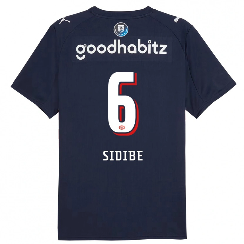 Danxen Børn Souleymane Sidibé #6 Navy Hvid Udebane Spillertrøjer 2025/26 Trøje T-Shirt