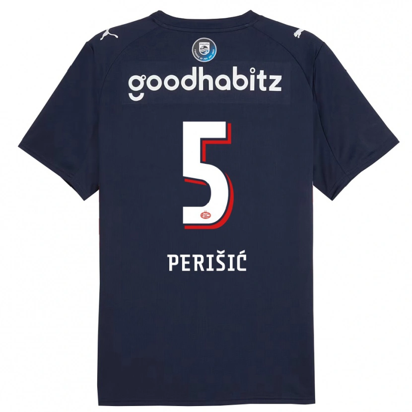 Danxen Børn Ivan Perišić #5 Navy Hvid Udebane Spillertrøjer 2025/26 Trøje T-Shirt