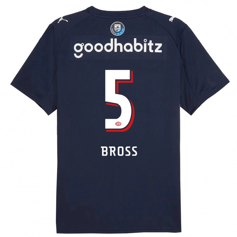 Danxen Børn Melanie Bross #5 Navy Hvid Udebane Spillertrøjer 2025/26 Trøje T-Shirt