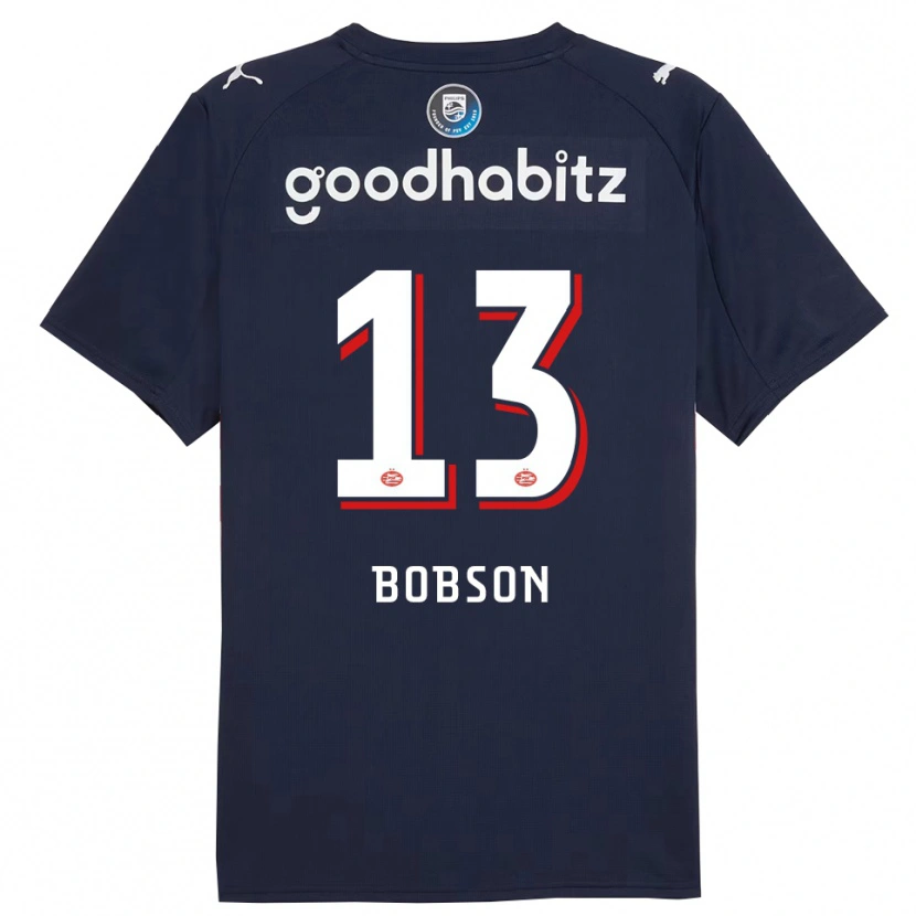 Danxen Børn Ersien Bobson #13 Navy Hvid Udebane Spillertrøjer 2025/26 Trøje T-Shirt