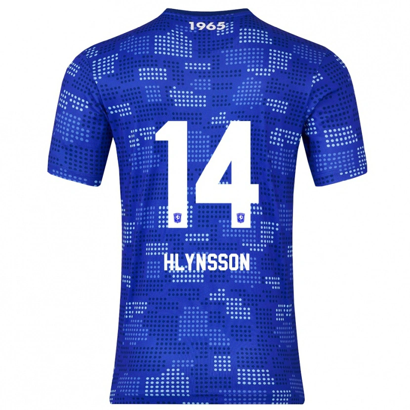Danxen Børn Kristian Hlynsson #14 Blå Himmelblå Udebane Spillertrøjer 2025/26 Trøje T-Shirt