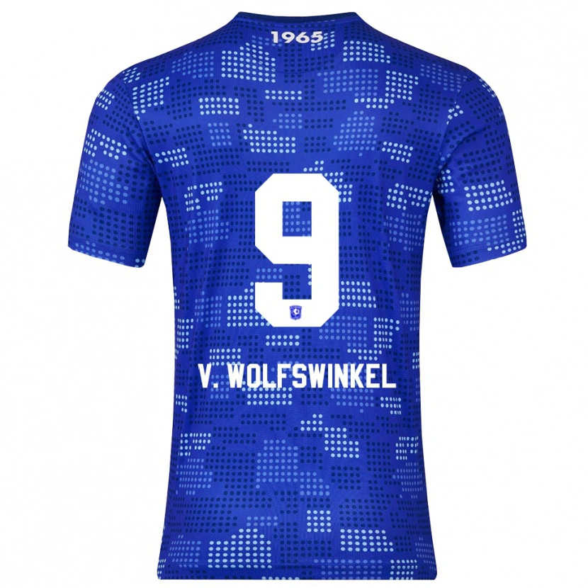 Danxen Børn Ricky Van Wolfswinkel #9 Blå Himmelblå Udebane Spillertrøjer 2025/26 Trøje T-Shirt