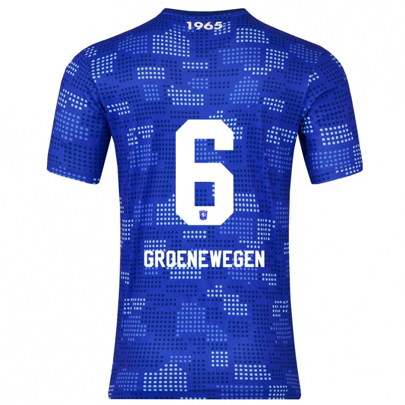 Danxen Børn Lynn Groenewegen #6 Blå Himmelblå Udebane Spillertrøjer 2025/26 Trøje T-Shirt