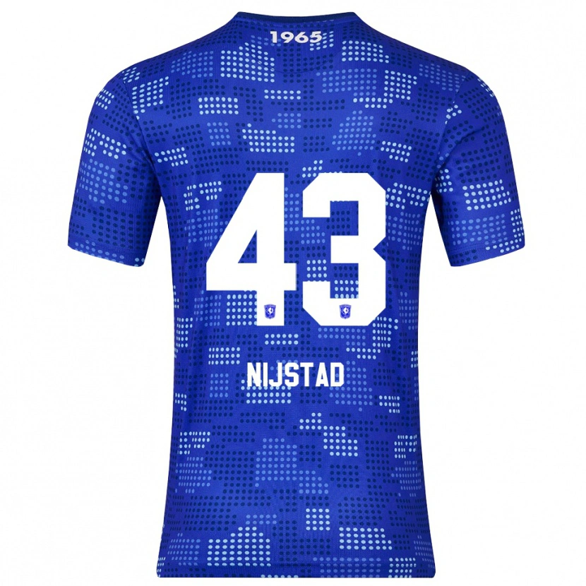 Danxen Børn Ruud Nijstad #43 Blå Himmelblå Udebane Spillertrøjer 2025/26 Trøje T-Shirt