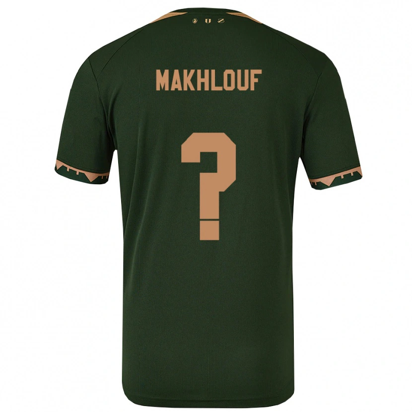 Danxen Børn Yassir Makhlouf #0 Grøn Guld Udebane Spillertrøjer 2025/26 Trøje T-Shirt