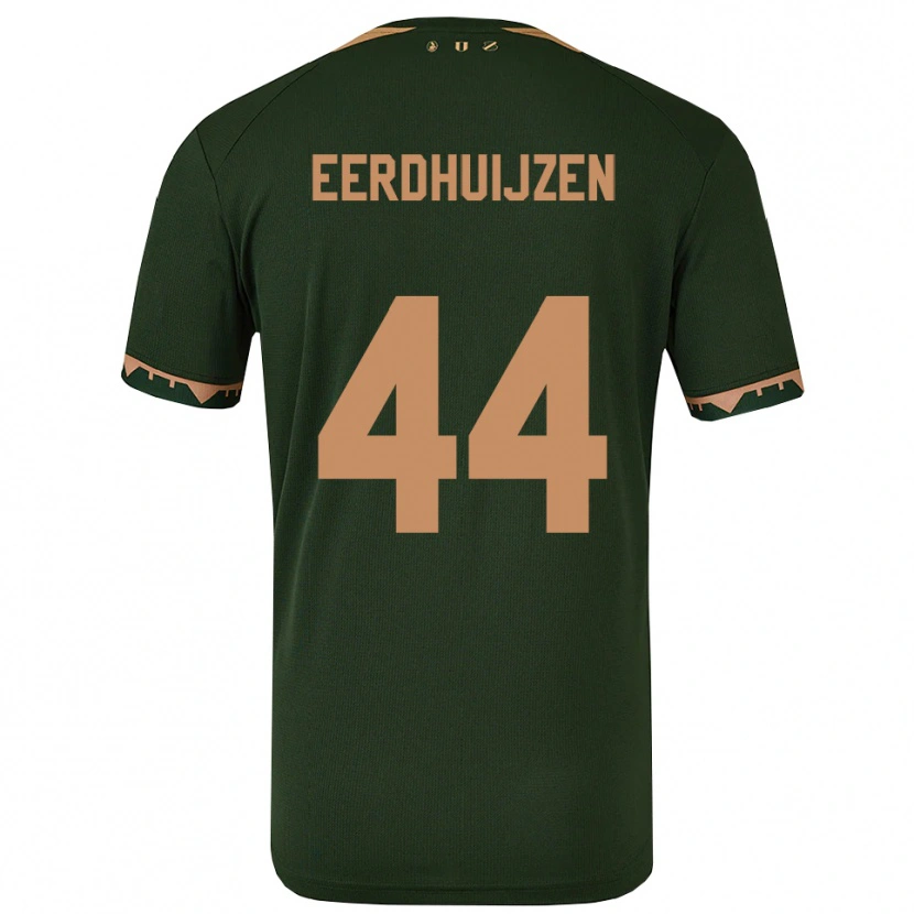 Danxen Børn Mike Eerdhuijzen #44 Grøn Guld Udebane Spillertrøjer 2025/26 Trøje T-Shirt