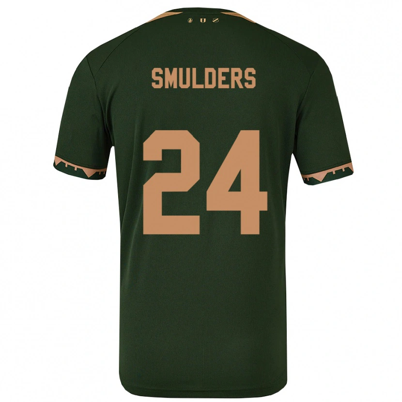 Danxen Børn Anniek Smulders #24 Grøn Guld Udebane Spillertrøjer 2025/26 Trøje T-Shirt