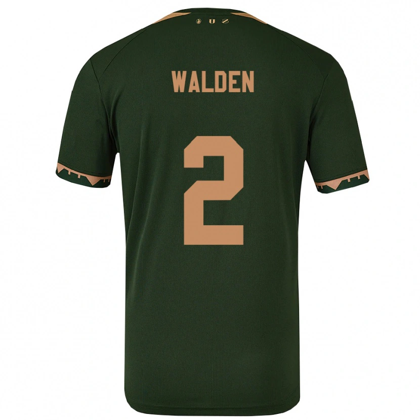 Danxen Børn Jaden Walden #2 Grøn Guld Udebane Spillertrøjer 2025/26 Trøje T-Shirt