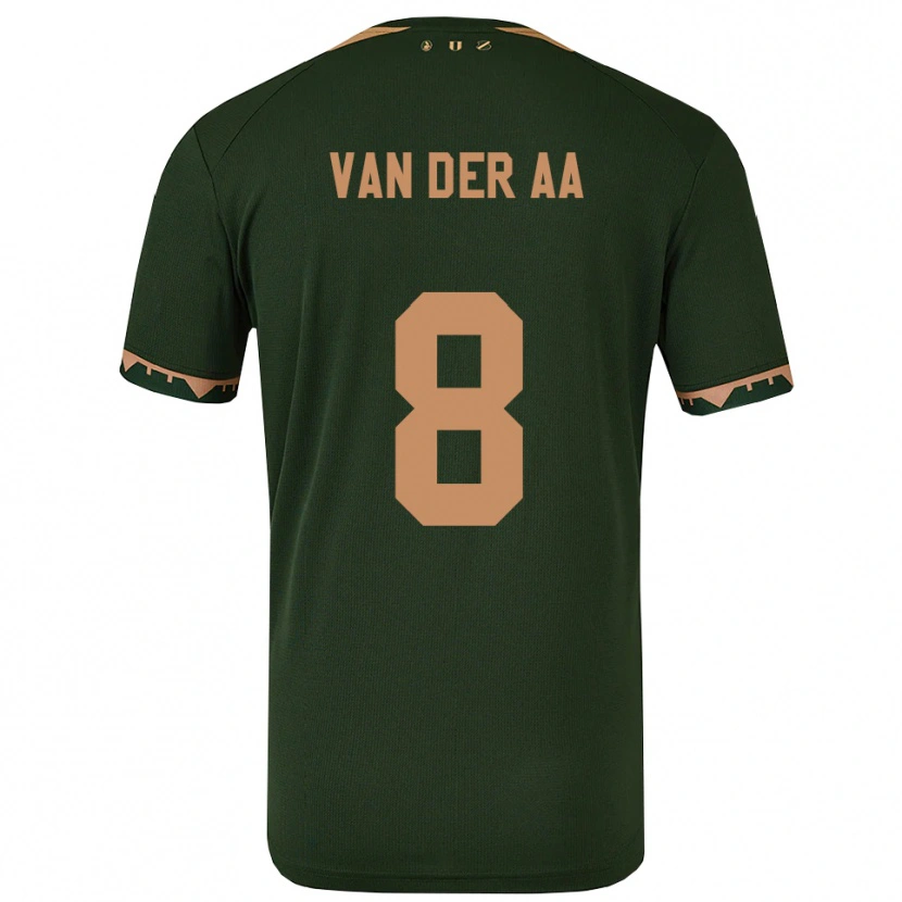 Danxen Børn Victor Van Der Aa #8 Grøn Guld Udebane Spillertrøjer 2025/26 Trøje T-Shirt