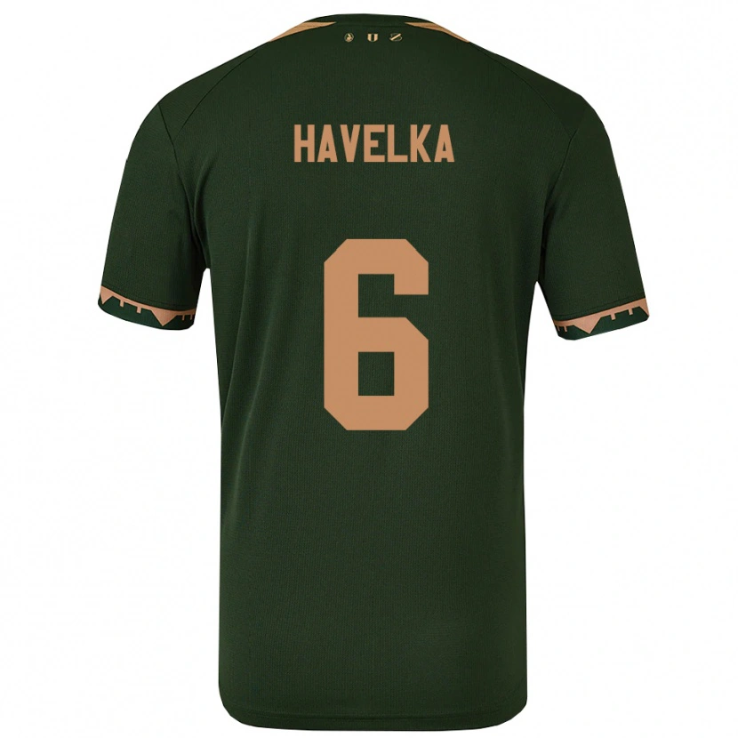 Danxen Børn Matyas Havelka #6 Grøn Guld Udebane Spillertrøjer 2025/26 Trøje T-Shirt