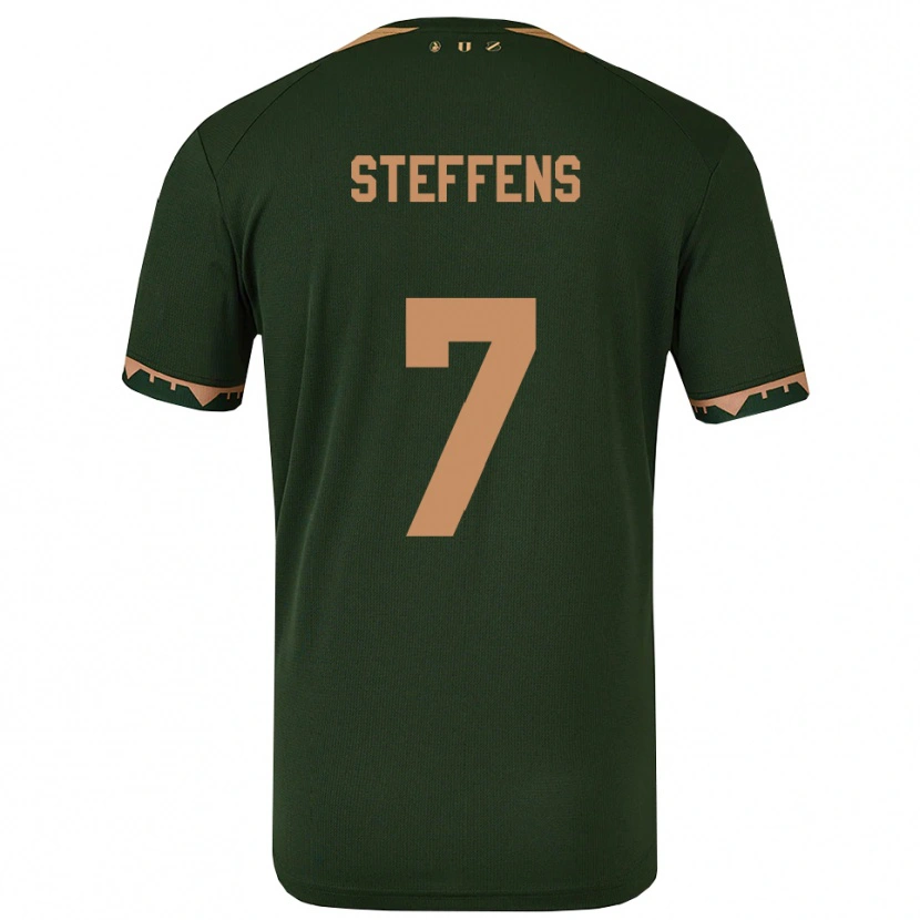 Danxen Børn Servahterio Steffens #7 Grøn Guld Udebane Spillertrøjer 2025/26 Trøje T-Shirt