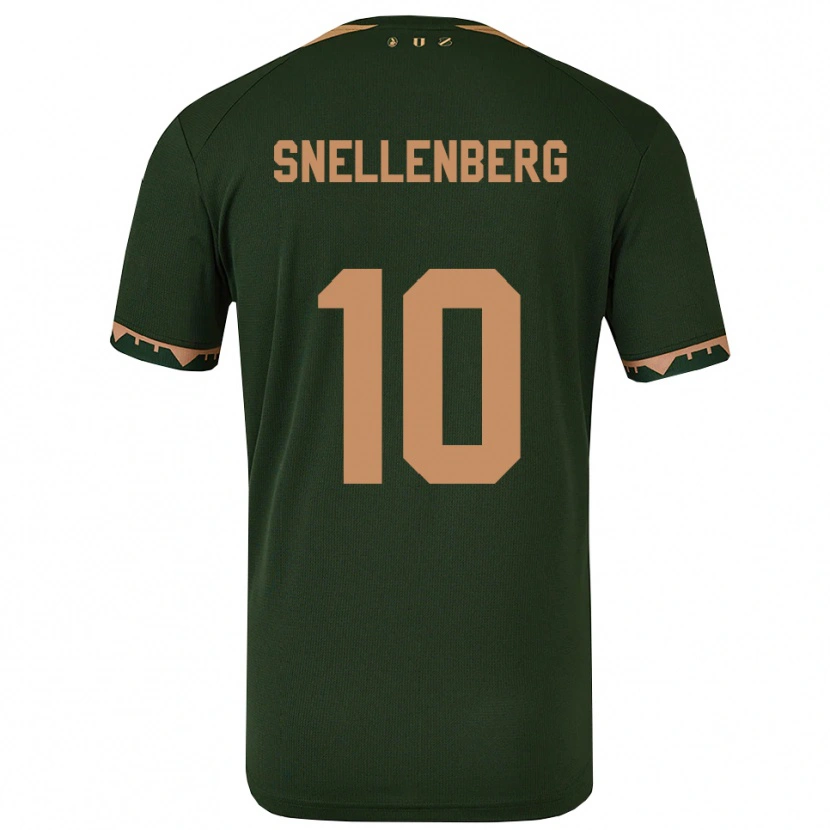 Danxen Børn Maxime Snellenberg #10 Grøn Guld Udebane Spillertrøjer 2025/26 Trøje T-Shirt