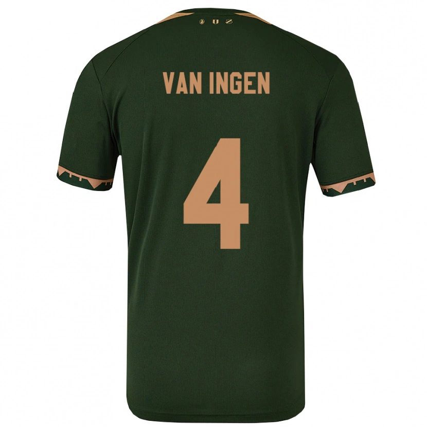 Danxen Børn Thijs Van Ingen #4 Grøn Guld Udebane Spillertrøjer 2025/26 Trøje T-Shirt