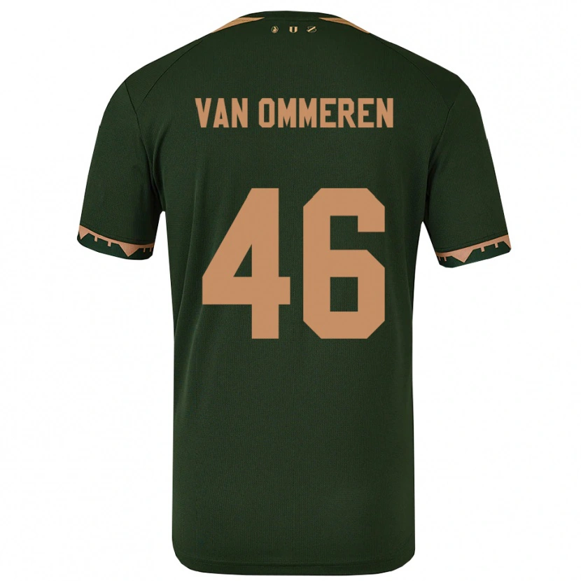 Danxen Børn Jaygo Van Ommeren #46 Grøn Guld Udebane Spillertrøjer 2025/26 Trøje T-Shirt