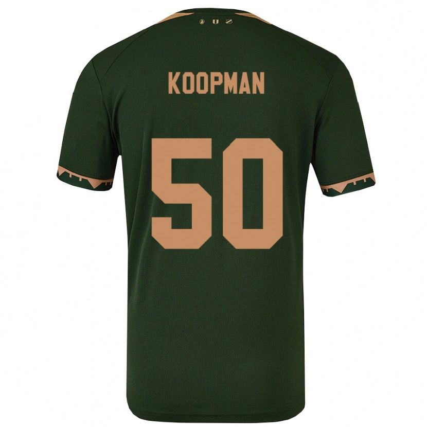 Danxen Børn Kyra Koopman #50 Grøn Guld Udebane Spillertrøjer 2025/26 Trøje T-Shirt