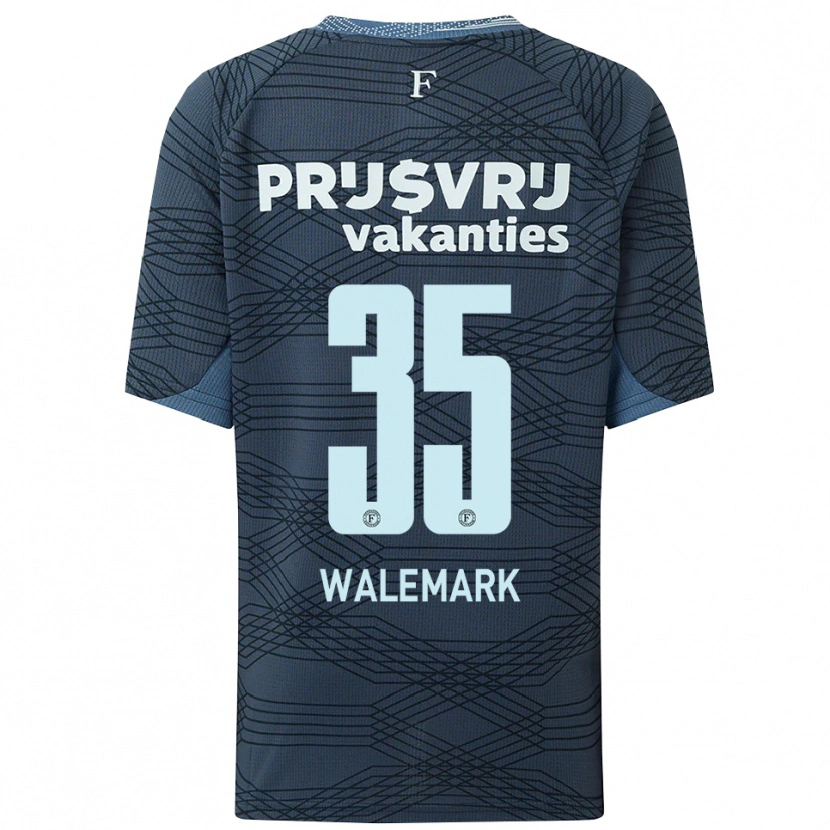 Danxen Børn Patrik Walemark #35 Sort Grå Udebane Spillertrøjer 2025/26 Trøje T-Shirt