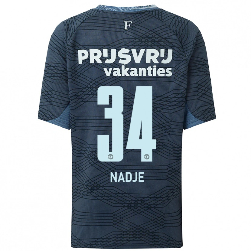 Danxen Børn Chris-Kévin Nadje #34 Sort Grå Udebane Spillertrøjer 2025/26 Trøje T-Shirt