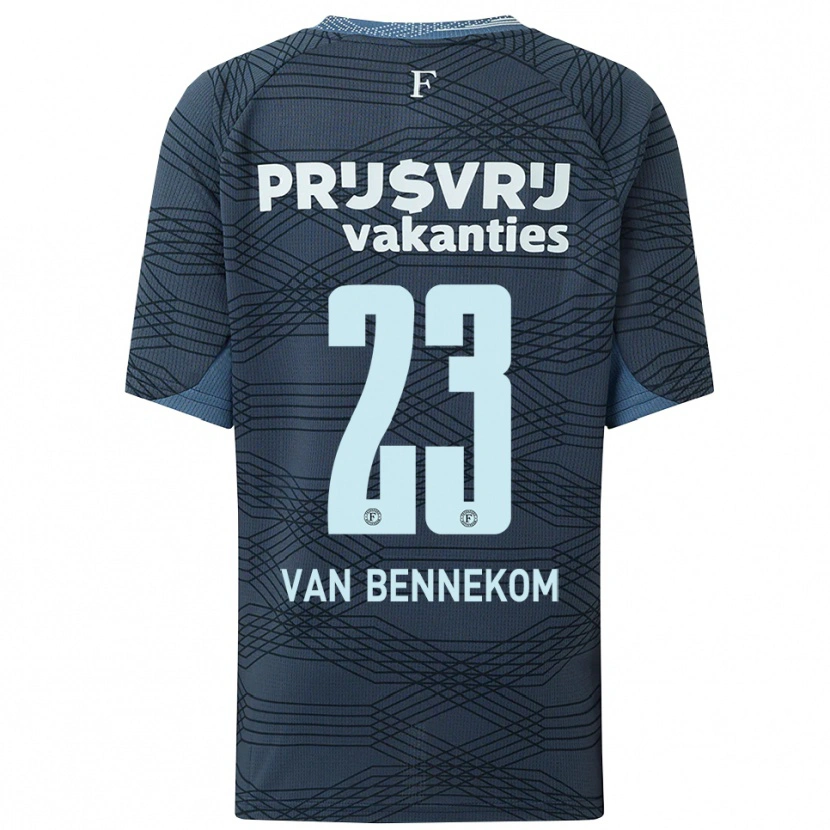 Danxen Børn Duron Van Bennekom #23 Sort Grå Udebane Spillertrøjer 2025/26 Trøje T-Shirt
