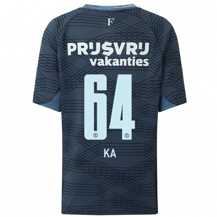 Danxen Børn Ismail Ka #64 Sort Grå Udebane Spillertrøjer 2025/26 Trøje T-Shirt